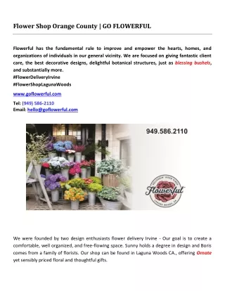 Flower Shop Orange County | GO FLOWERFUL