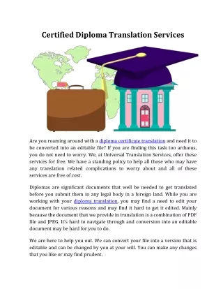 certified diploma translation services