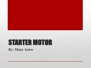 Starter motor - Many Autos