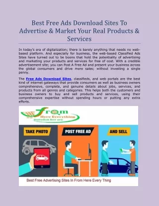 Best Free Ads Download Sites To Advertise & Market Your Real Products & Services