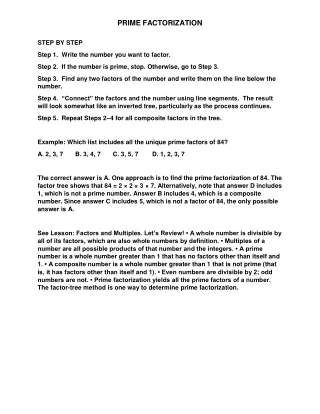 prime factorization