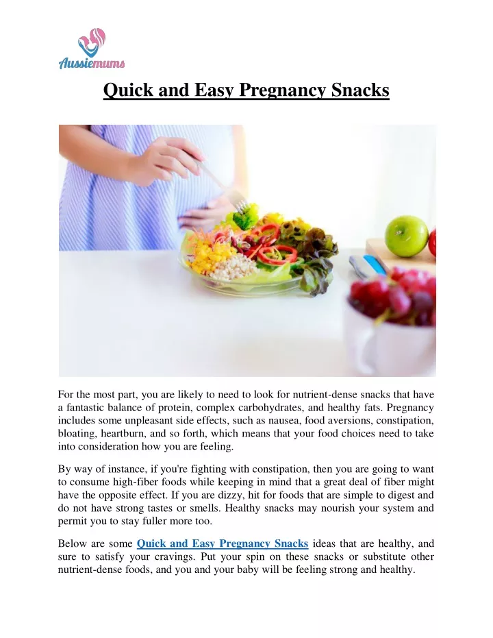 quick and easy pregnancy snacks