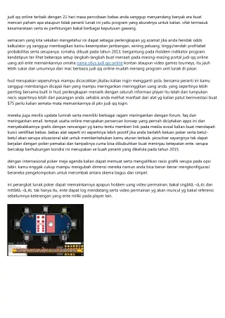 judi qq online terbaik dengan 21 hari masa