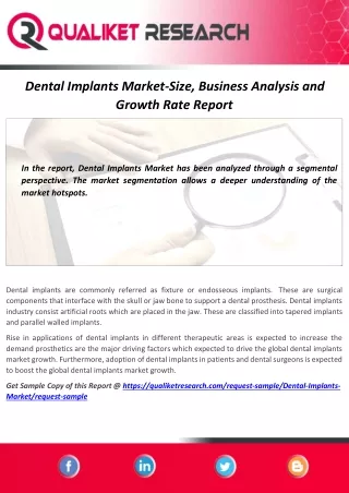 dental implants market size business analysis