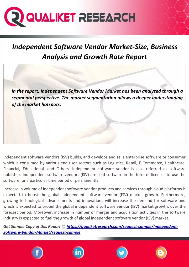independent software vendor market size business