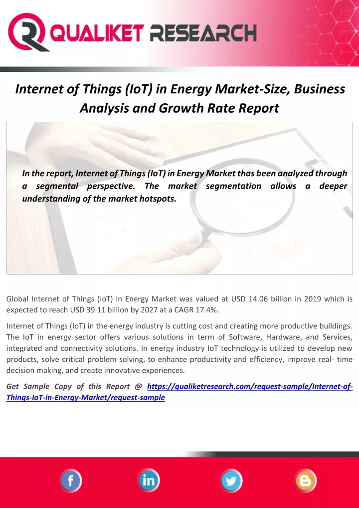 internet of things iot in energy market size