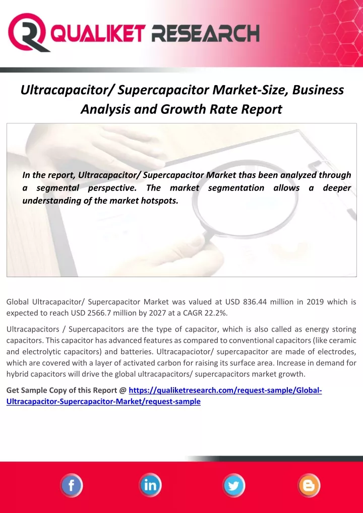ultracapacitor supercapacitor market size