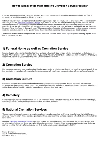 How to Locate the Best Cremation Service Provider