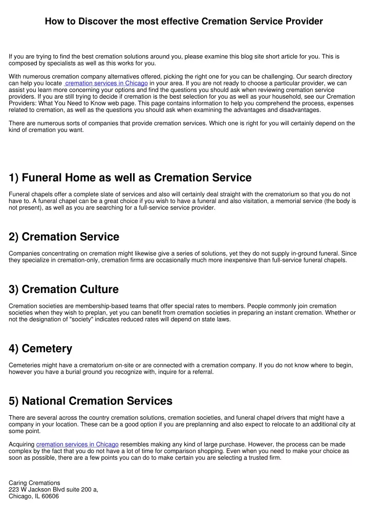 how to discover the most effective cremation