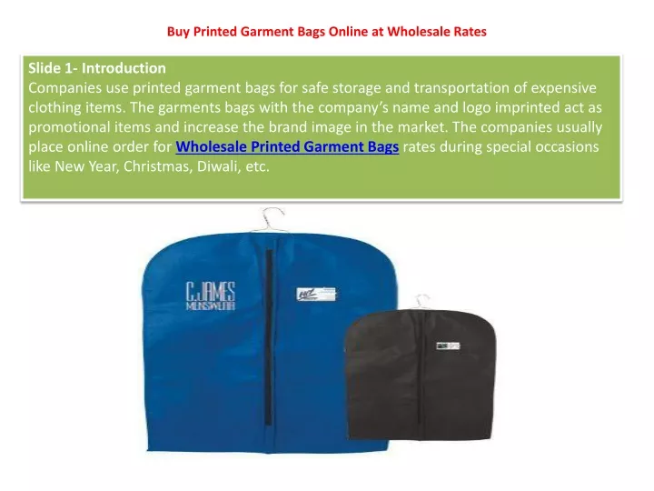buy printed garment bags online at wholesale rates