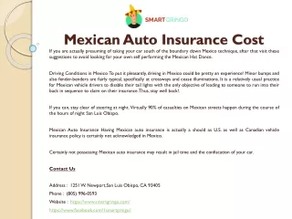 Car Insurance To Travel To Mexico