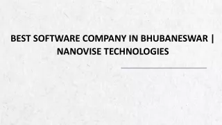 Best Software Company In Bhubaneswar | Nanovise Technologies
