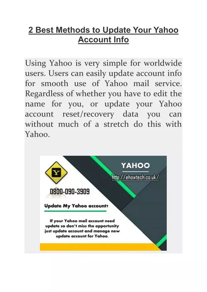 2 best methods to update your yahoo account info