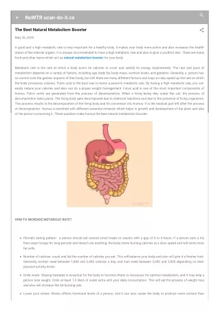 The Best Natural Metabolism Booster