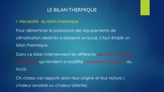 bilan thermique