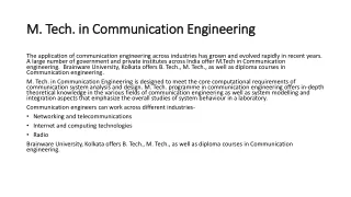 m tech in communication engineering