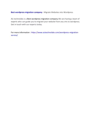 best wordpress migration company migrate websites