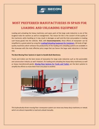 most preferred manufacturers in spain for loading