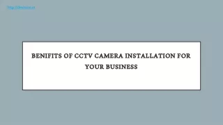 Benefits of CCTV Camera Installation For Your Business