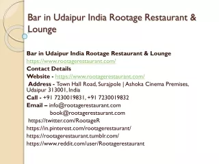 Bar in Udaipur India Rootage Restaurant & Lounge