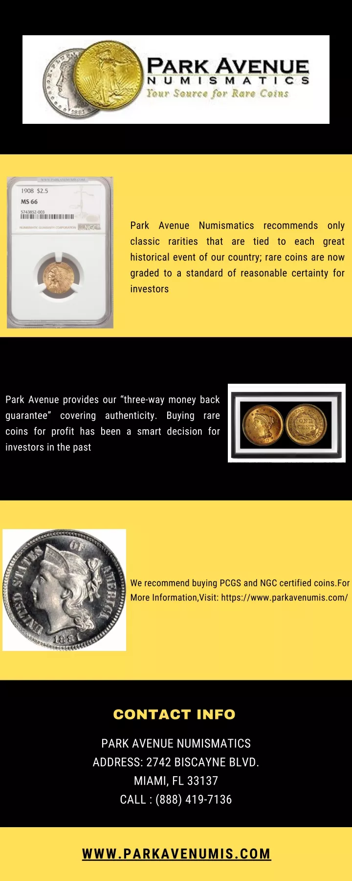 park avenue numismatics recommends only classic