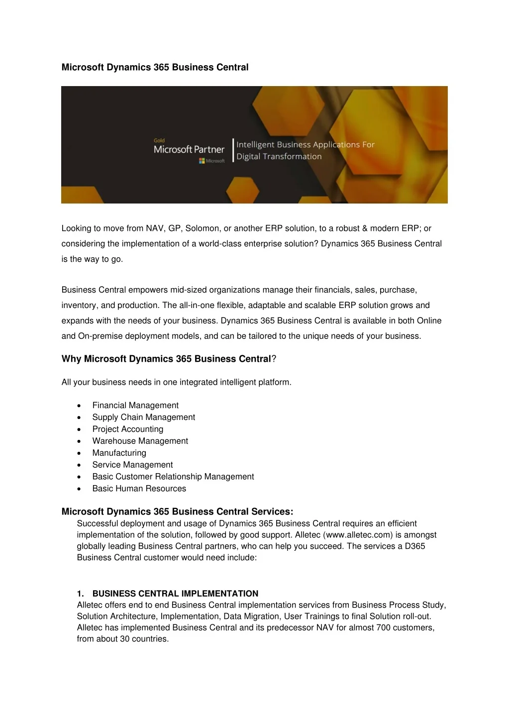 PPT - Microsoft Dynamics 365 Business Central PowerPoint Presentation ...