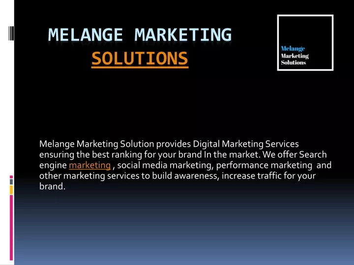 melange marketing solutions