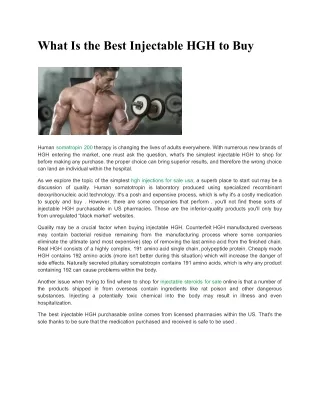 what is the best injectable hgh to buy