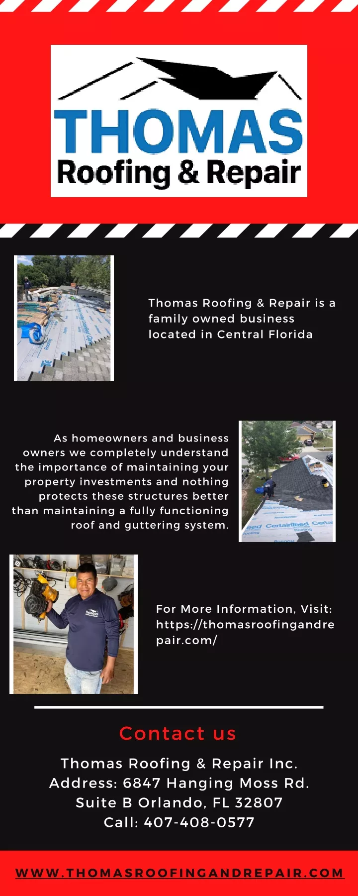 thomas roofing repair is a family owned business