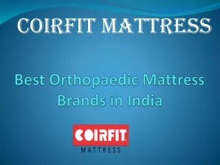 Coirfit Best Orthopaedic Mattress Brands in India