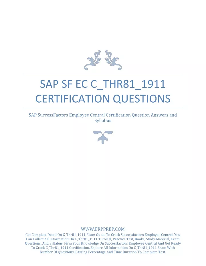 sap sf ec c thr81 1911 certification questions