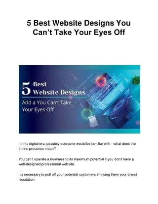 5 best website designs you can t take your eyes off