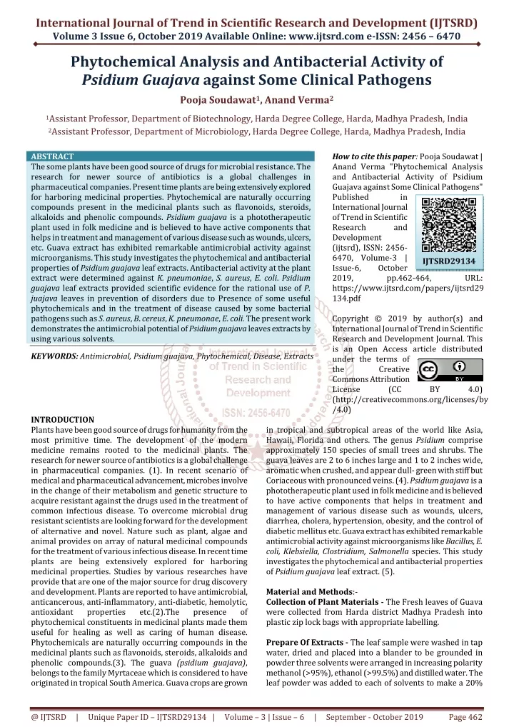 international journal of trend in scientific