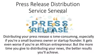 Press Release Distribution Service Senegal