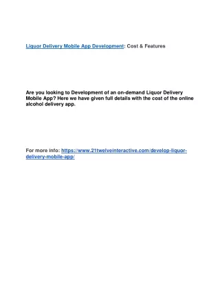 liquor delivery mobile app development cost