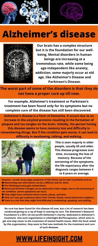 Alzheimer’s disease | LifeInSight Inc