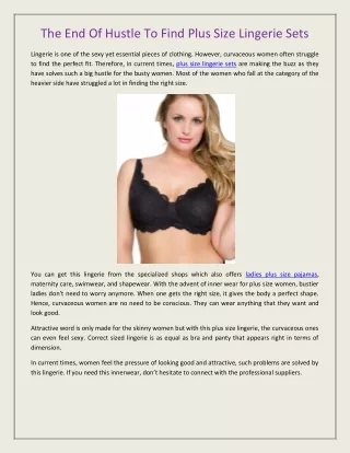 the end of hustle to find plus size lingerie sets