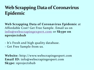 web scrapping data of coronavirus epidemic