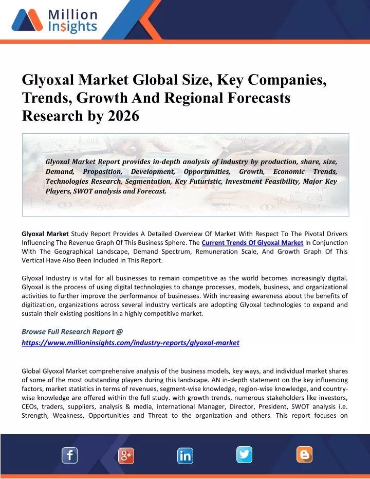 glyoxal market global size key companies trends