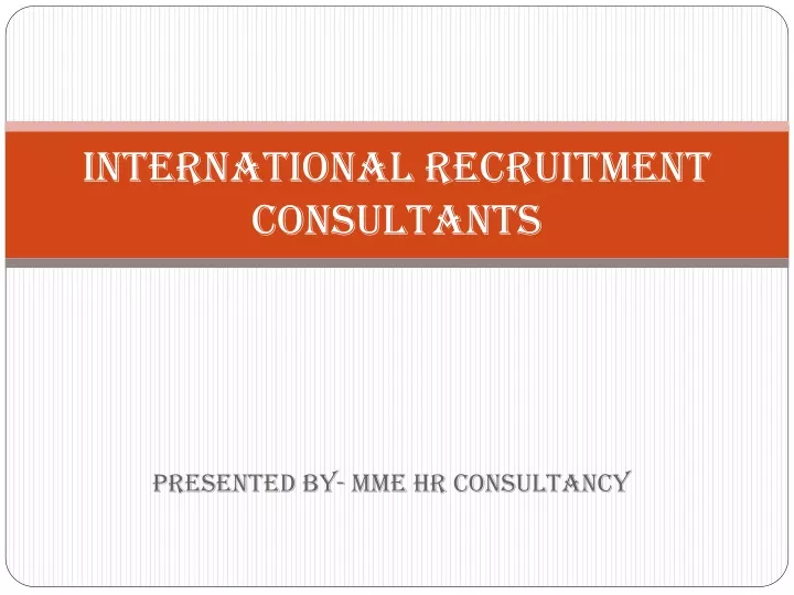 international recruitment consultants