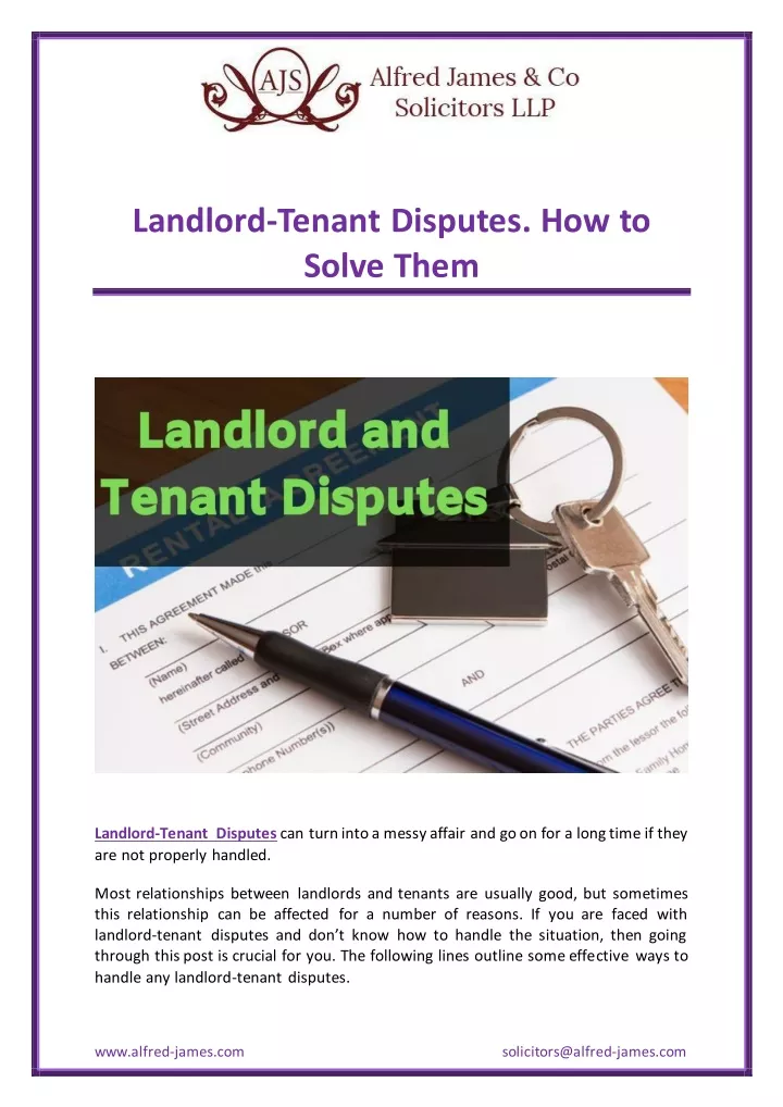 landlord tenant disputes how to solve them