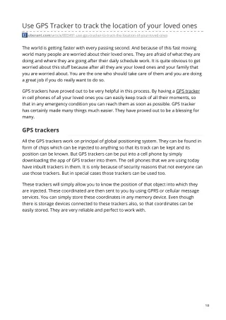 use gps tracker to track the location of your