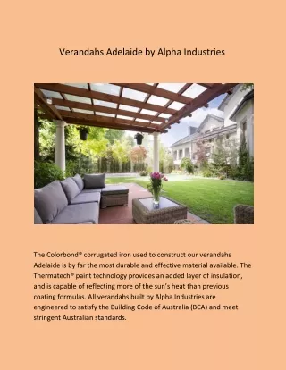 Verandahs Adelaide by Alpha Industries