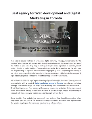 best agency for web development and digital