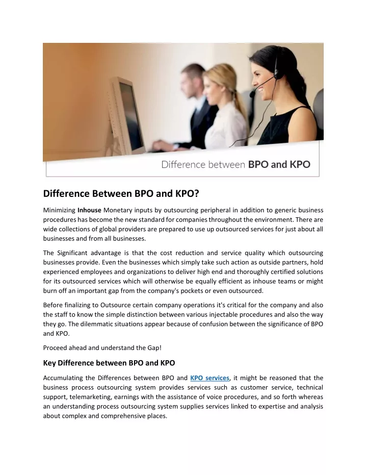 difference between bpo and kpo