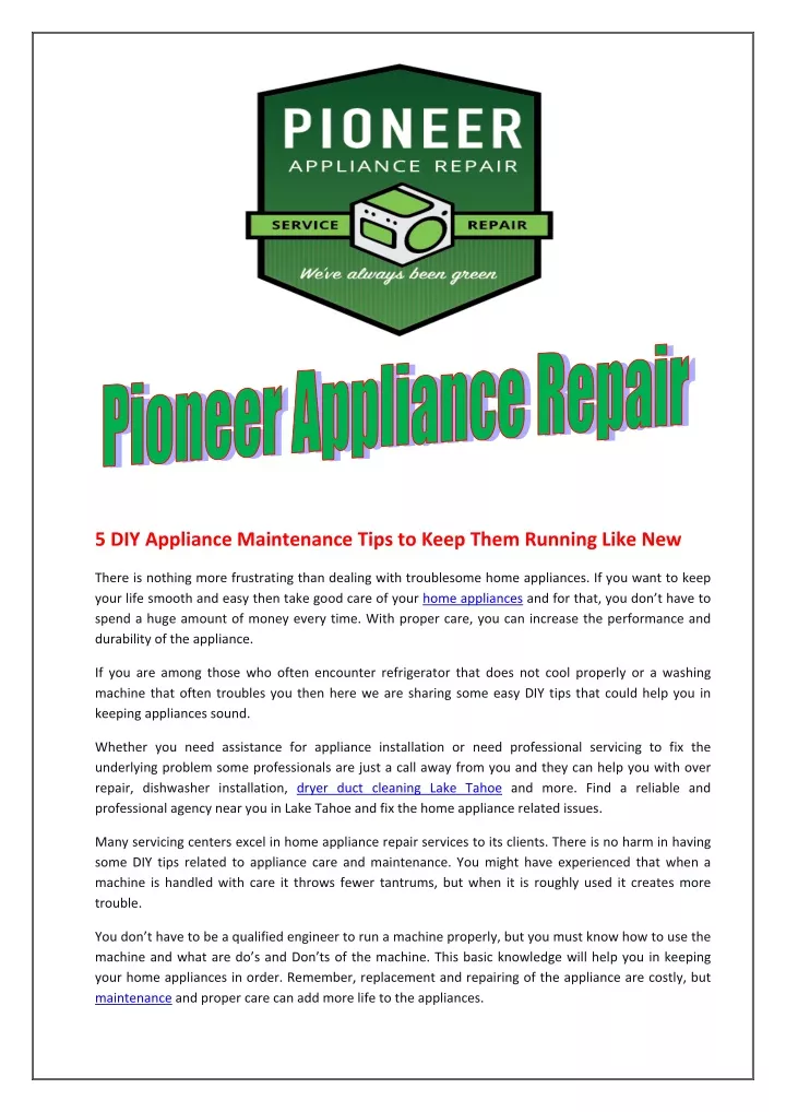 5 diy appliance maintenance tips to keep them