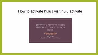 How to activate hulu | visit hulu activate