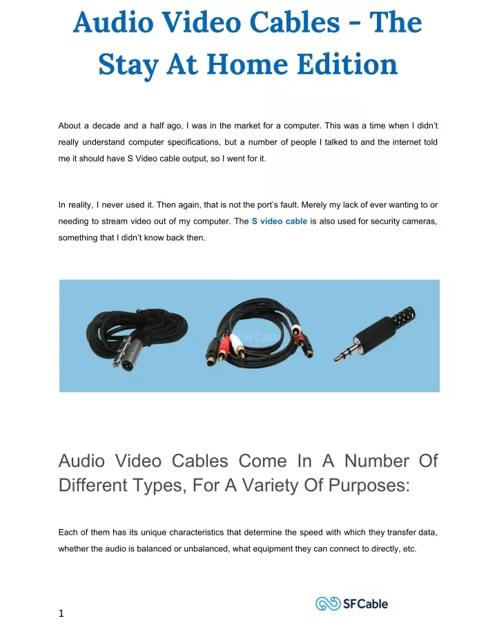 audio video cables the stay at home edition