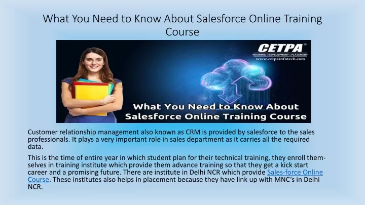 what you need to know about salesforce online training course