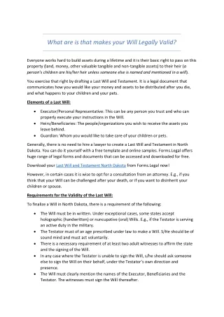 what are is that makes your will legally valid